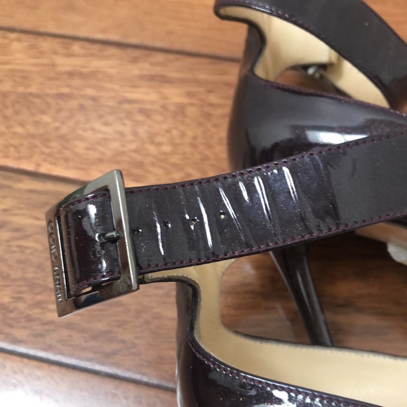 Jimmy Choo Henna 100 Sparkly Patent Bordeaux Heels 37/6.5 - Picture 13 of 16